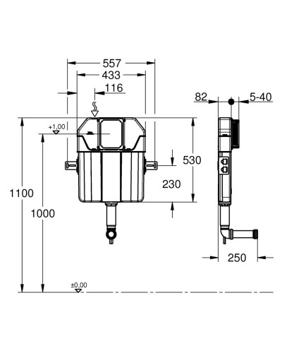 Бачок прихованого монтажу Grohe Flushing cistern solo (39682000)