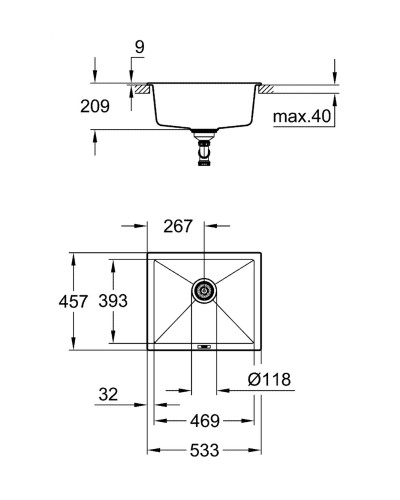 Композитна мийка для кухні Grohe K700U (31654AT0)