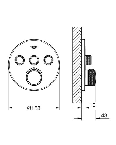 Термостат скрытого монтажа на 3 потребителя Grohe Grohtherm SmartControl (29121000)