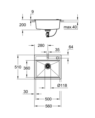 Композитна мийка для кухні Grohe K700 (31651AT0)