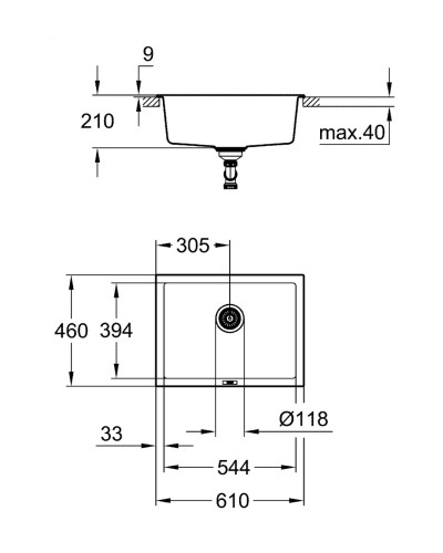 Композитна мийка для кухні Grohe K700U (31655AT0)