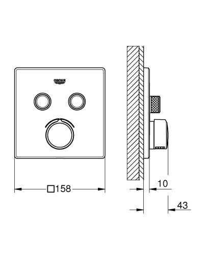 Змішувач прихованого монтажу на 2 споживача Grohe SmartControl Mixer (29148000)