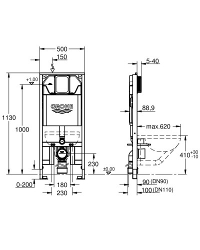 Інсталяція для унітазу Grohe Rapid SL Slim (39687000)