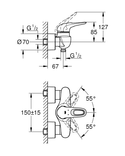 Смеситель для душа Grohe Eurostyle (33590LS3)