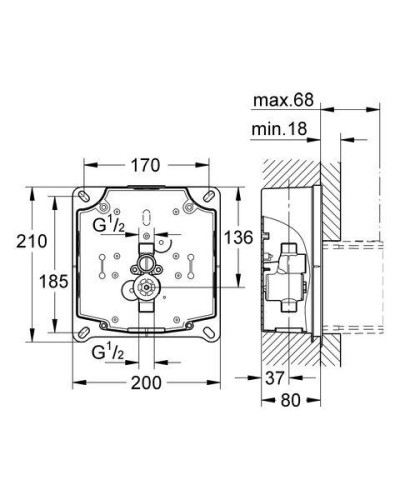 Змішувач термостат. для душу з гарнітурою Grohe Precision Flow (34841000)