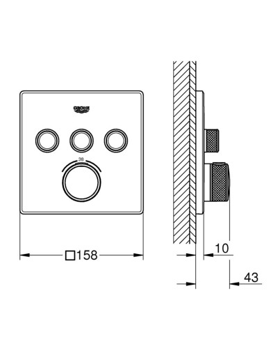 Термостат скрытого монтажа на 3 потребителя Grohe Grohtherm SmartControl (29126000)