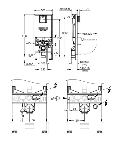 Система інсталяції для унітазу 3 в 1 Grohe Rapid SLX (39598000)