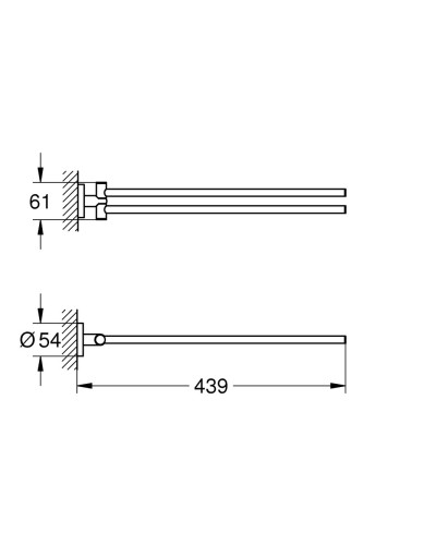 Подвійний тримач для рушників Grohe Essentials New (40371001)