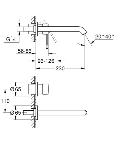 Змішувач для раковини прихованого монтажу Grohe Essence New (19967001)