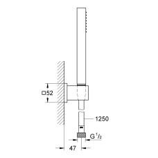 Душевой набор с держателем. 1 режим струи Grohe Euphoria Cube (27703000)