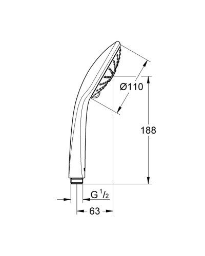 Ручний душ. 3 режими струменю Grohe Euphoria (27221001)