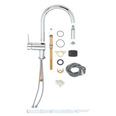 Смеситель для кухни с выдвижным изливом Grohe Minta (32321002)