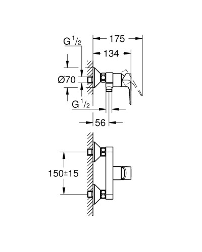 Смеситель для душа Grohe BauLoop New (23634001)