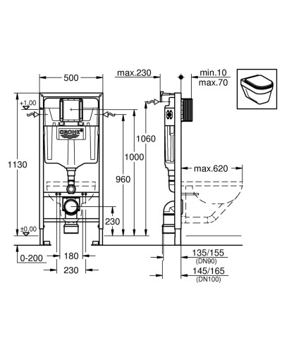 Інсталяція для унітазу Grohe Rapid SL (38536001)