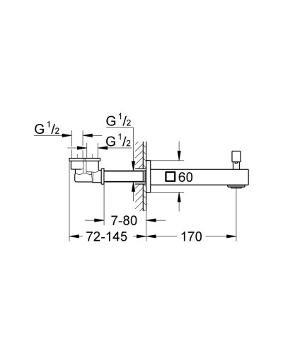 Вилив для ванни Grohe Universal Cube (13304000)