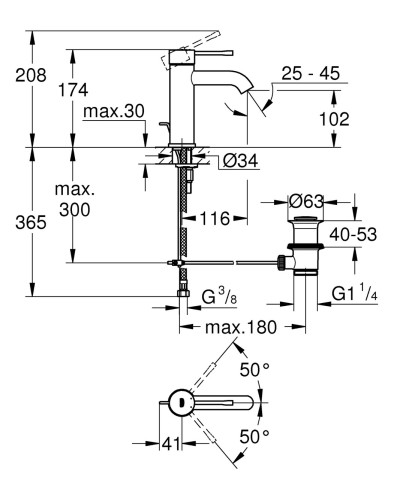 Змішувач для раковини S-розміру Grohe Essence New (23589GN1)