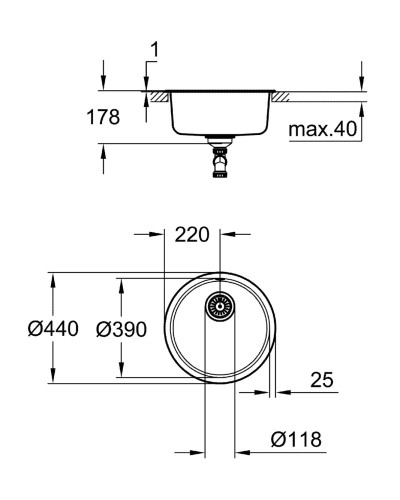 Мийка для кухні із нержавіючої сталі Grohe K200 (31720SD0)