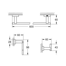 Набор аксессуаров 3 в 1 Grohe Essentials Cube New (40777001)