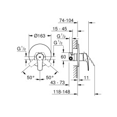 Смеситель скрытого монтажа для 1 потребителя Grohe Eurosmart New (33556003)