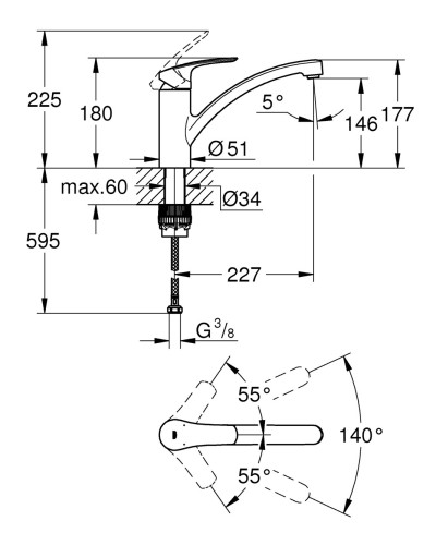 Змішувач для кухні Grohe Eurosmart New (33281003)