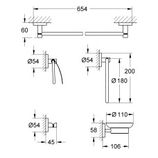 Набор аксессуаров для смесителя Grohe Essentials New 5 в 1 (40344001)