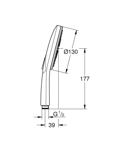 Ручний душ. 3 режими струменю Grohe Rainshower SmartActive (26574000)