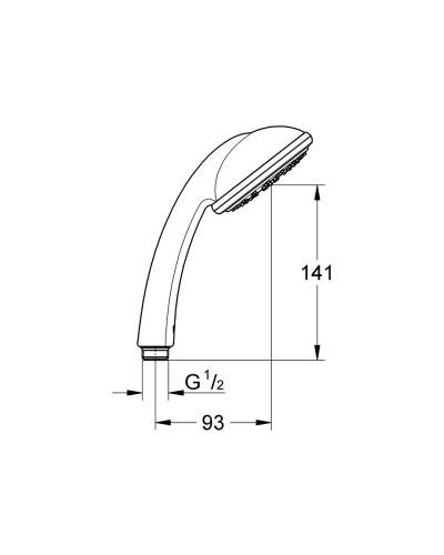 Ручной душ. 3 режима струи Grohe New Tempesta Classic (28419002)