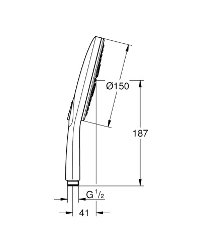 Ручний душ. 3 режими струменю Grohe Rainshower SmartActive (26553000)