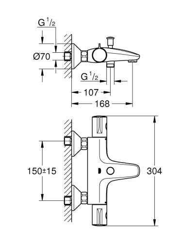 Термостат для ванны Grohe Grohtherm 800 (34567000)