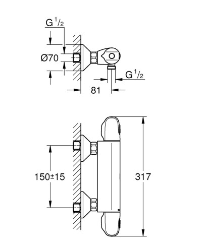 Термостат для душа Grohe Grohtherm 1000 New (34143003)