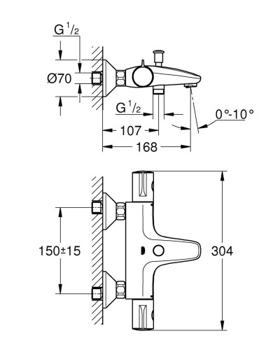 Термостат для ванны Grohe Grohtherm 800 (34576000)