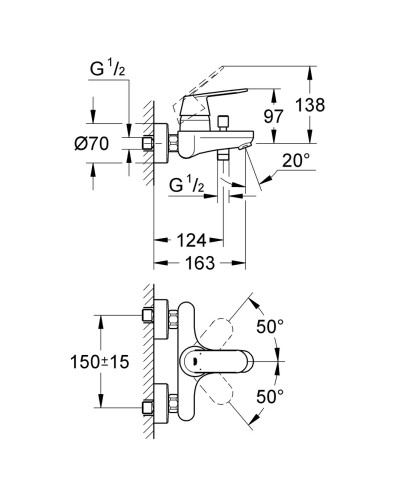 Змішувач для ванни Grohe Eurosmart Cosmopolitan (32831000)