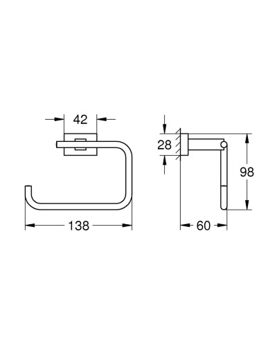 Тримач для туалетного паперу Grohe Essentials Cube New (40507001)