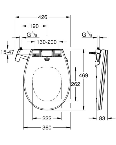 Кришка-біде Grohe Bau Ceramic (39648SH0)