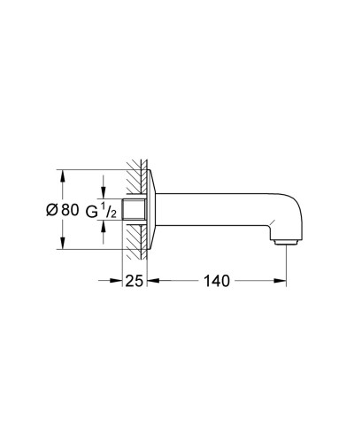 Вилив для ванни Grohe BauClassic Neutral (13258000)