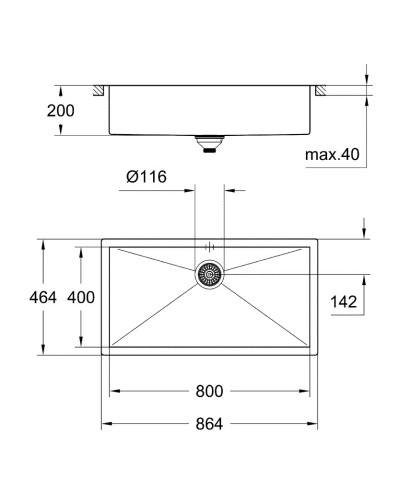 Мийка кухонна Grohe EX Sink K700 (80 cm) (31580SD0)