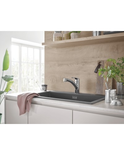 Змішувач для кухні з висувним виливом Grohe Eurosmart New (30305001)