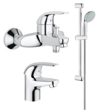 Комплект змішувачів для ванної кімнати Grohe Euroeco N (124428)