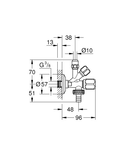 Кутовий вентиль Grohe (22034000)