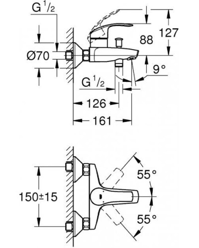 Набір змішувачів Grohe Eurosmart (124458)