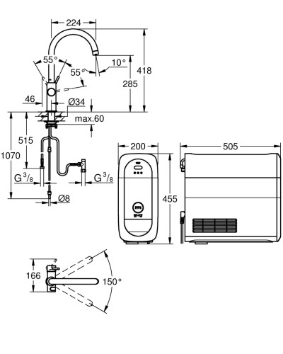 Система фільтрів для питної води зі змішувачем Grohe Blue Home Connected (31455001)