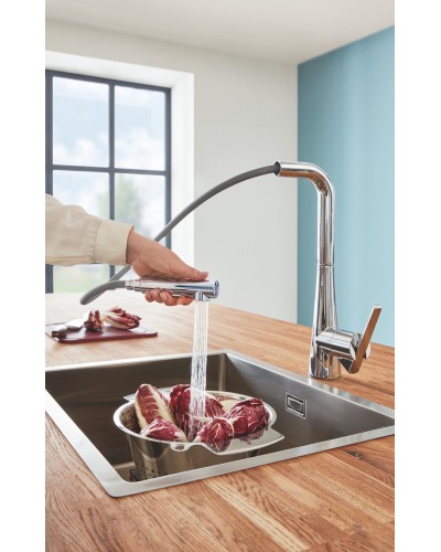 Смеситель для кухни с выдвижным изливом Grohe Zedra (32553002)