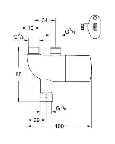 Термостат под раковину Grohe Grohtherm Micro (34487000)