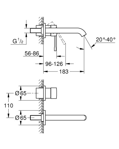 Змішувач для раковини прихованого монтажу Grohe Essence New (19408001)