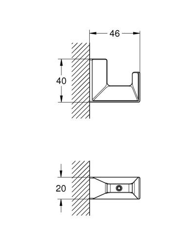 Гачок для халату Grohe Selection Cube (40782000)