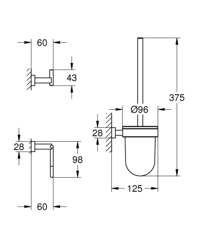 Набір аксесуарів 3 в 1 Grohe Essentials Cube New (40757001)