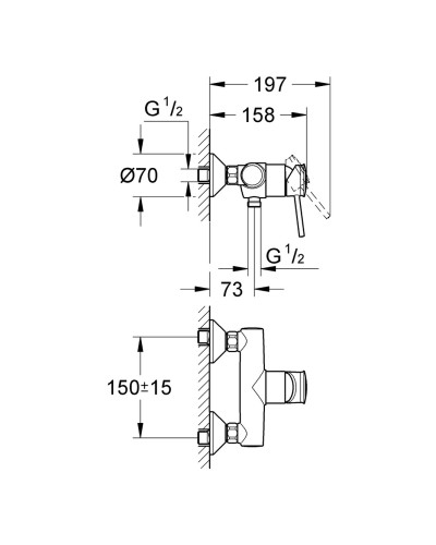 Смеситель для душа Grohe BauClassic (32867000)