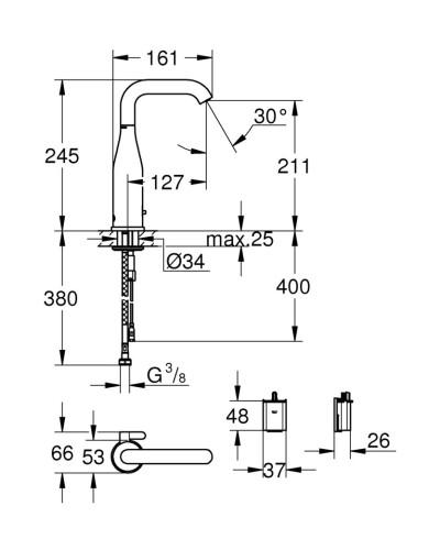 Смеситель для раковины с сенсорным управлением Grohe Essence E (36445000)