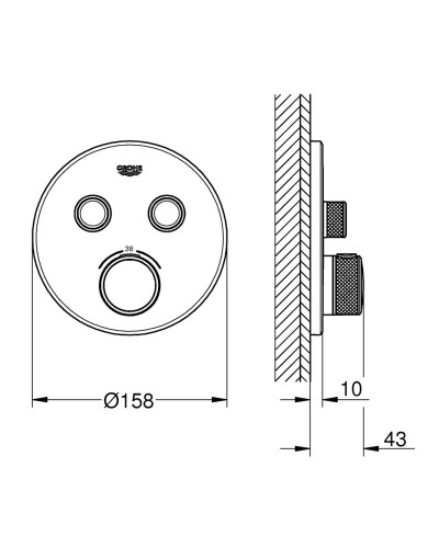 Термостат скрытого монтажа на 2 потребителя Grohe Grohtherm SmartControl (29119000)