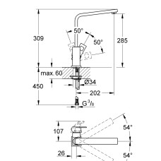 Смеситель для кухни Grohe Eurocube (31255000)